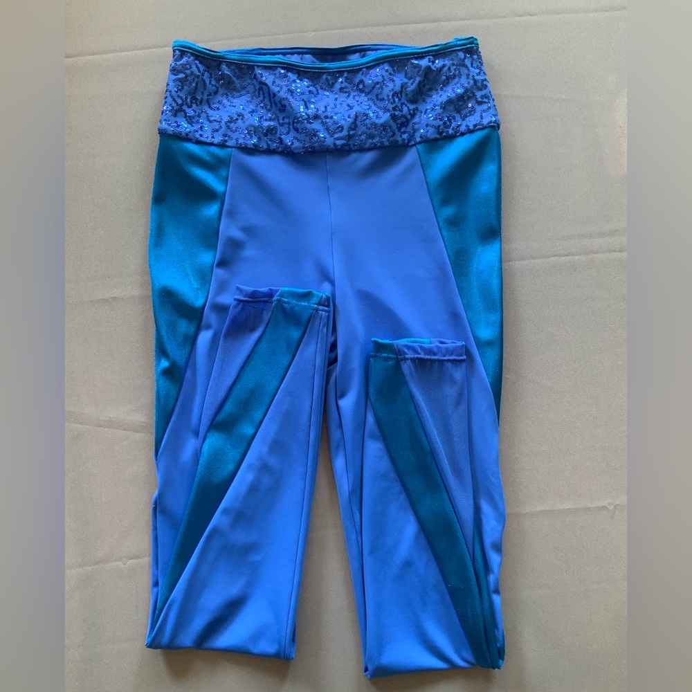 BALERA Sequin Performance Blue Dance Leggings